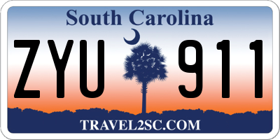 SC license plate ZYU911