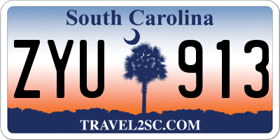 SC license plate ZYU913