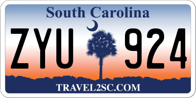 SC license plate ZYU924