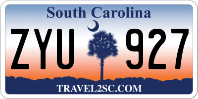 SC license plate ZYU927