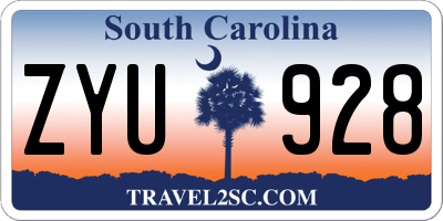 SC license plate ZYU928