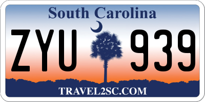 SC license plate ZYU939
