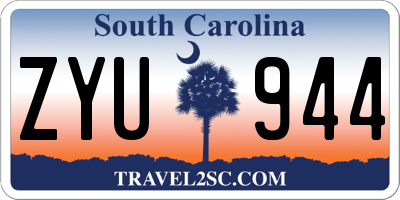 SC license plate ZYU944