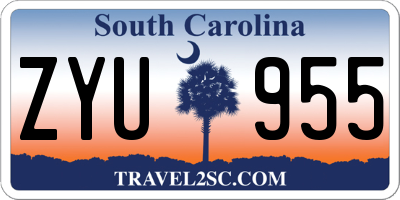 SC license plate ZYU955