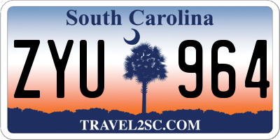 SC license plate ZYU964