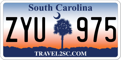 SC license plate ZYU975