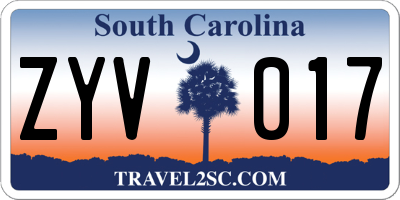 SC license plate ZYV017