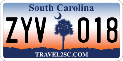 SC license plate ZYV018
