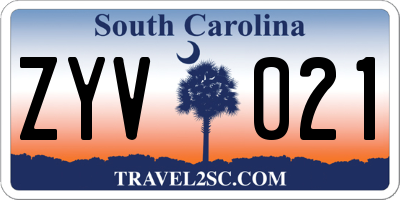 SC license plate ZYV021