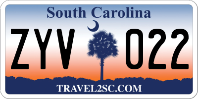 SC license plate ZYV022