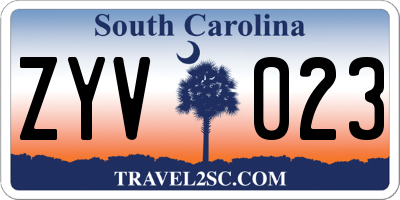 SC license plate ZYV023