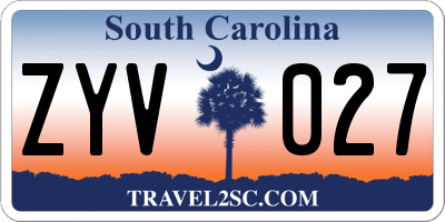SC license plate ZYV027
