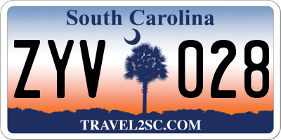 SC license plate ZYV028