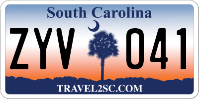 SC license plate ZYV041