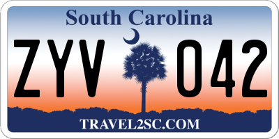 SC license plate ZYV042
