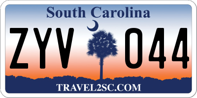 SC license plate ZYV044