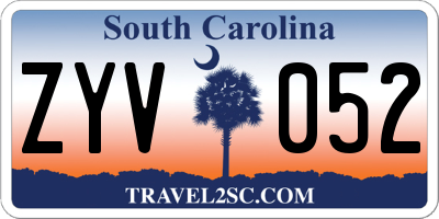SC license plate ZYV052