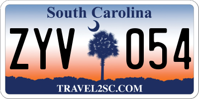 SC license plate ZYV054