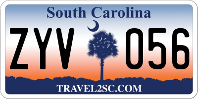 SC license plate ZYV056