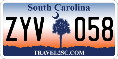 SC license plate ZYV058