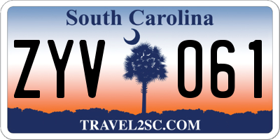 SC license plate ZYV061