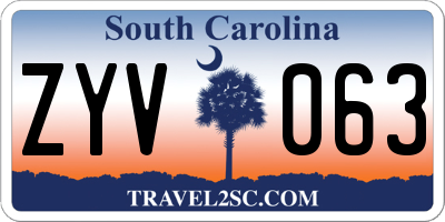 SC license plate ZYV063