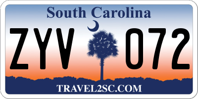 SC license plate ZYV072