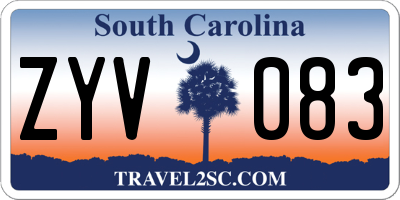 SC license plate ZYV083