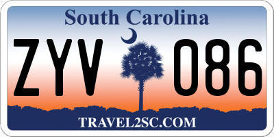 SC license plate ZYV086