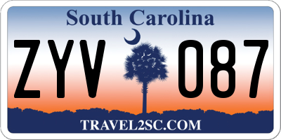 SC license plate ZYV087