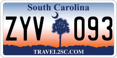 SC license plate ZYV093