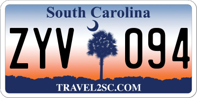 SC license plate ZYV094