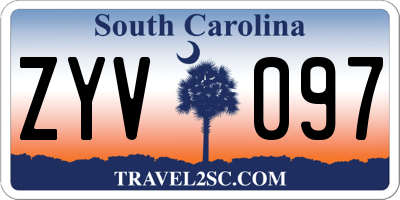 SC license plate ZYV097