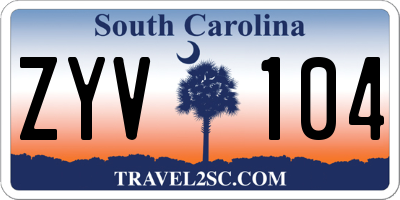SC license plate ZYV104