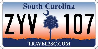 SC license plate ZYV107