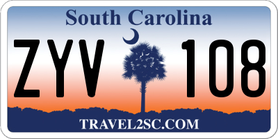 SC license plate ZYV108