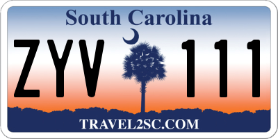 SC license plate ZYV111