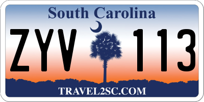 SC license plate ZYV113