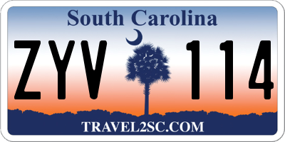 SC license plate ZYV114