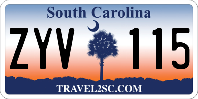 SC license plate ZYV115