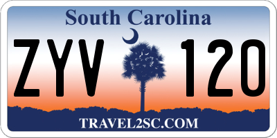 SC license plate ZYV120