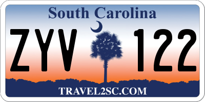 SC license plate ZYV122