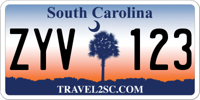 SC license plate ZYV123