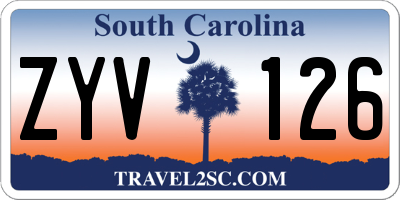 SC license plate ZYV126