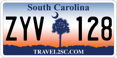 SC license plate ZYV128