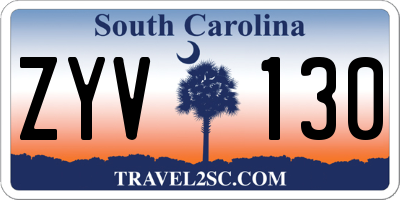 SC license plate ZYV130