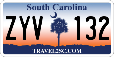 SC license plate ZYV132