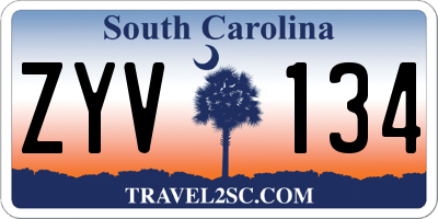SC license plate ZYV134