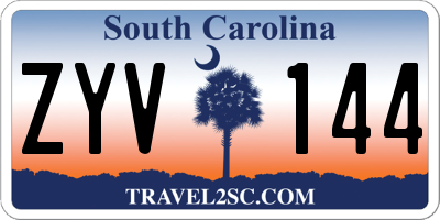 SC license plate ZYV144