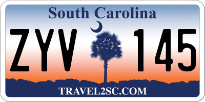 SC license plate ZYV145